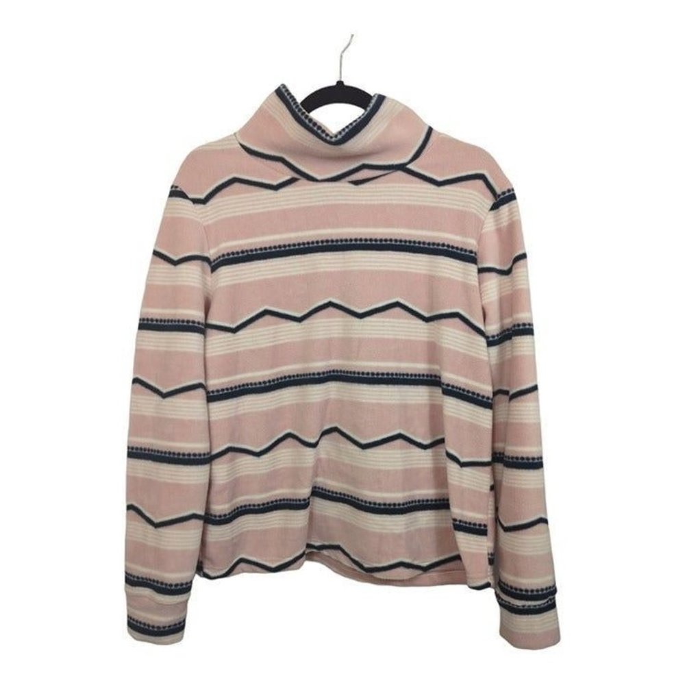 Mountain and Isles‎ Fleece Pullover Top Size Large Mock Neck